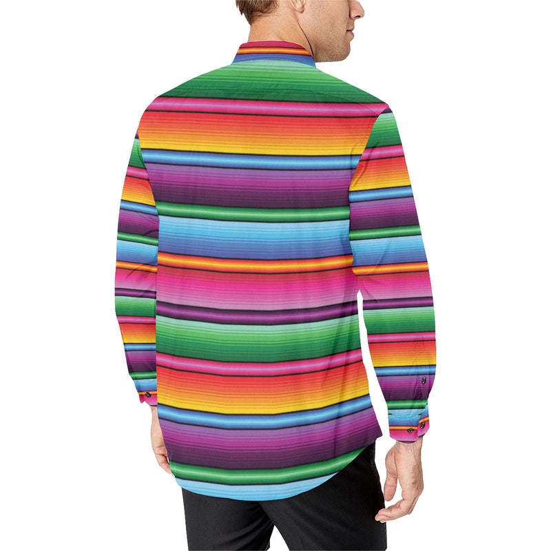 Mexican Blanket Colorful Print Pattern Men's Long Sleeve Shirt