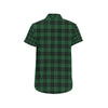 Green Tartan Plaid Pattern Men's Short Sleeve Button Up Shirt