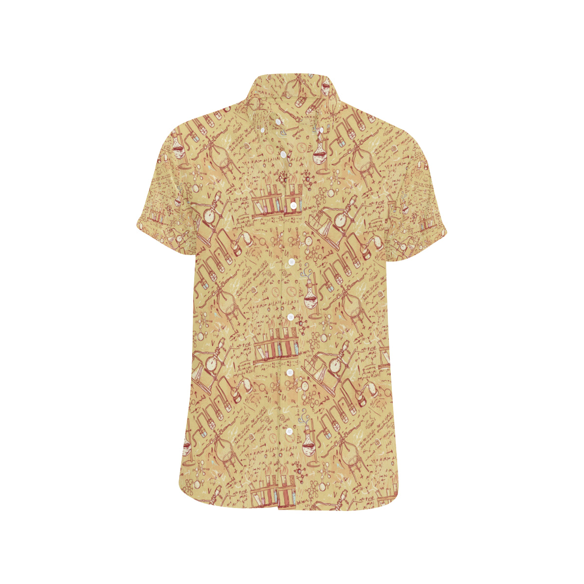 Chemical Pattern Print Design 01 Men's Short Sleeve Button Up Shirt