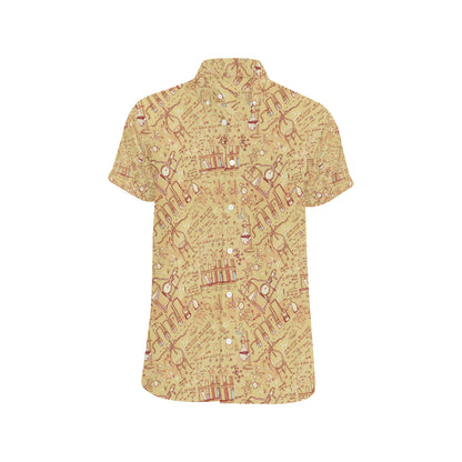 Chemical Pattern Print Design 01 Men's Short Sleeve Button Up Shirt