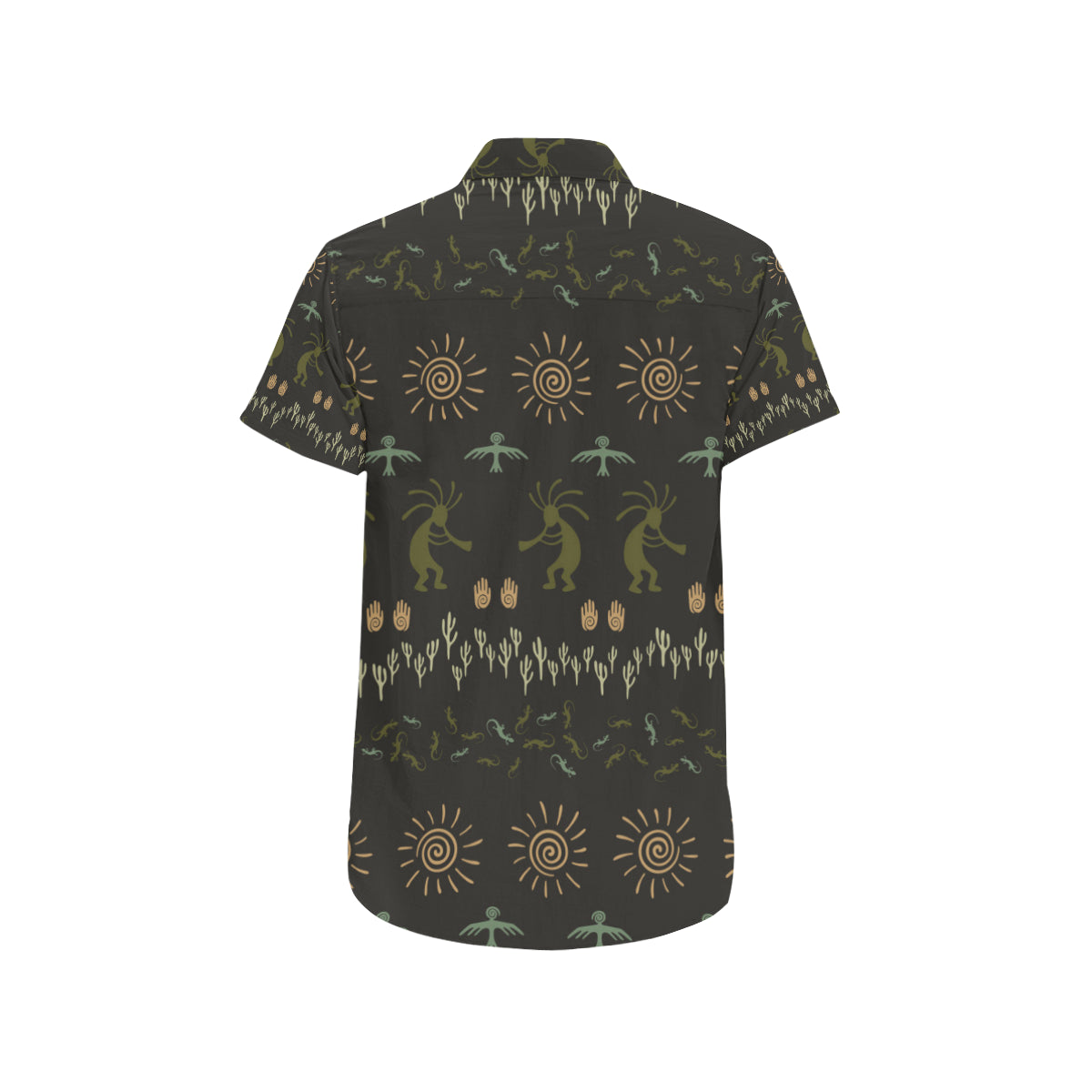 Mayan Pattern Print Design 04 Men's Short Sleeve Button Up Shirt
