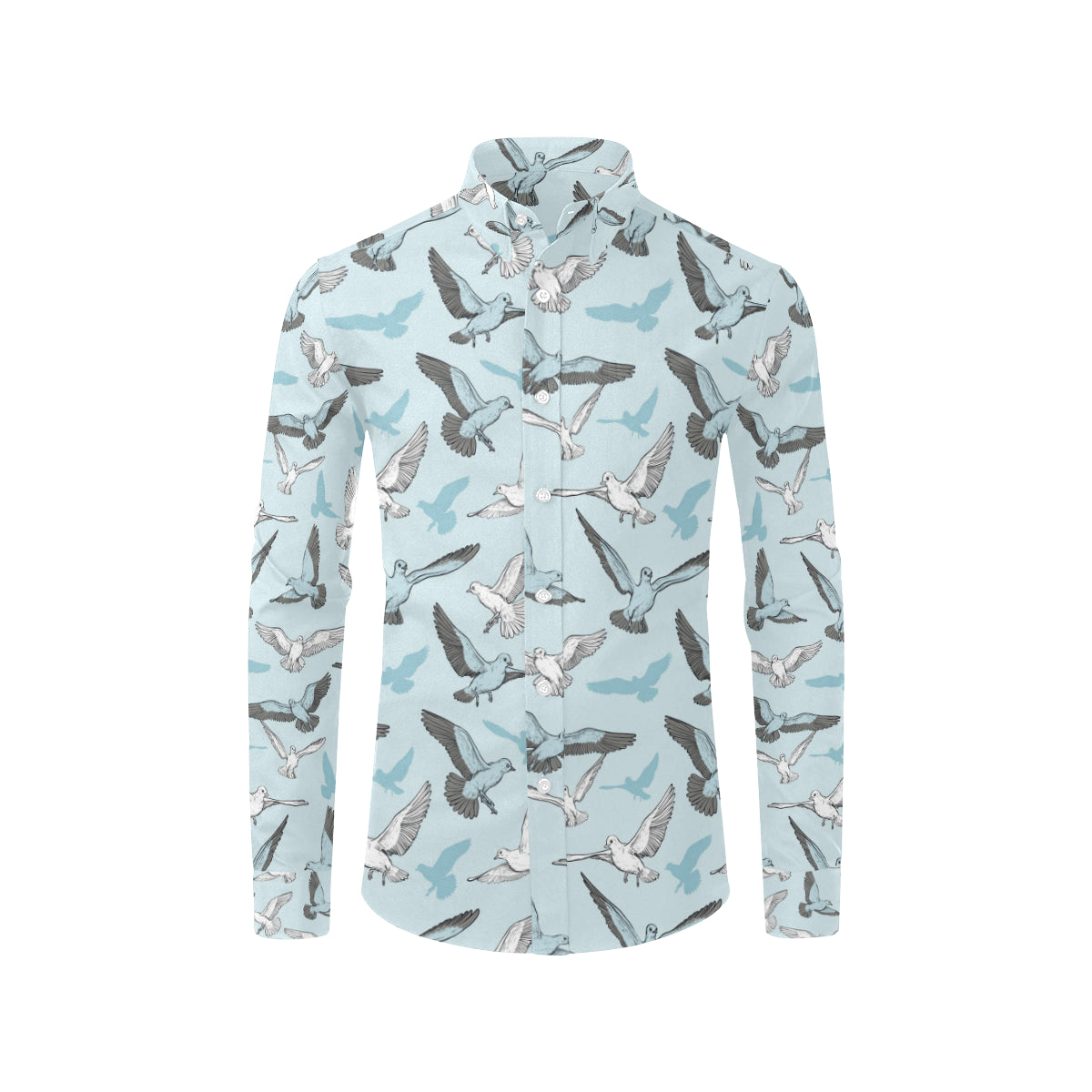 Pigeon Pattern Print Design 03 Men's Long Sleeve Shirt