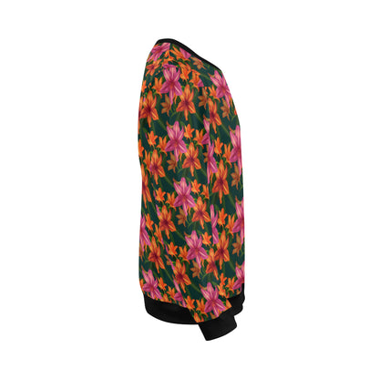 Amaryllis Pattern Print Design AL01 Men Long Sleeve Sweatshirt