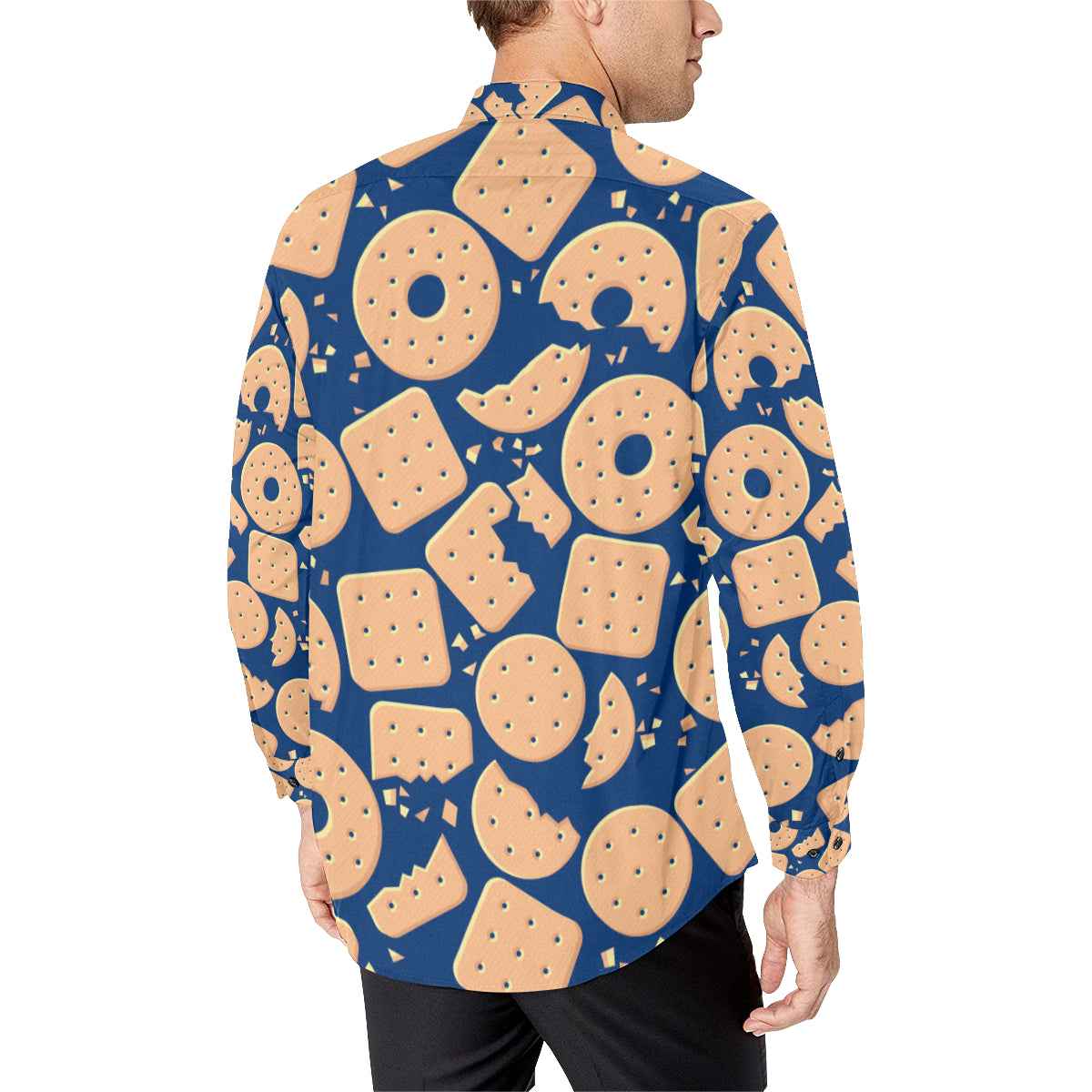 Cracker Pattern Print Design 03 Men's Long Sleeve Shirt