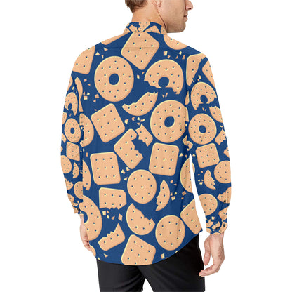 Cracker Pattern Print Design 03 Men's Long Sleeve Shirt