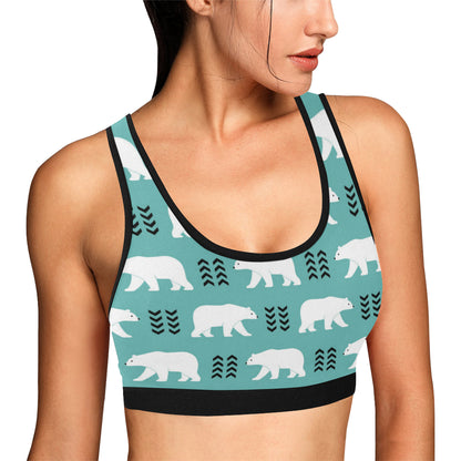 Polar Bear Pattern Print Design A05 Sports Bra