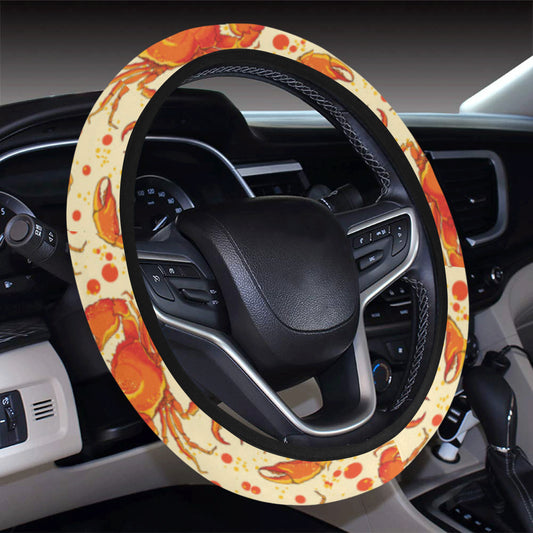 Crab Pattern Print Design 01 Steering Wheel Cover with Elastic Edge