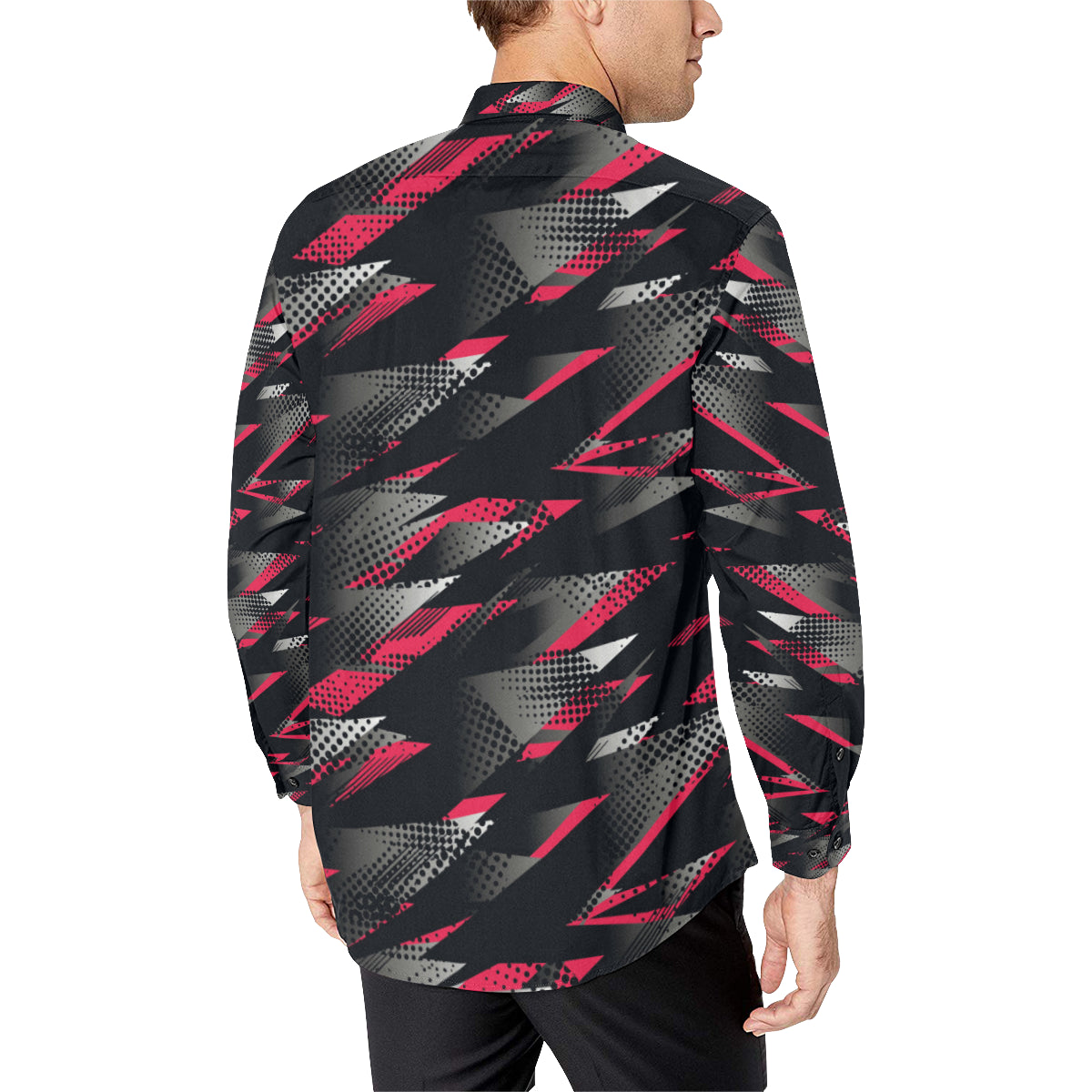 Racing Style Pattern Print Design A04 Men's Long Sleeve Shirt