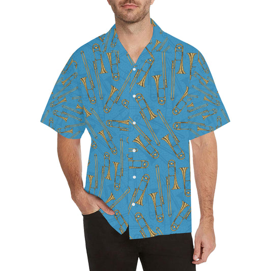 Trombone Pattern Print Design 01 Men's Hawaiian Shirt