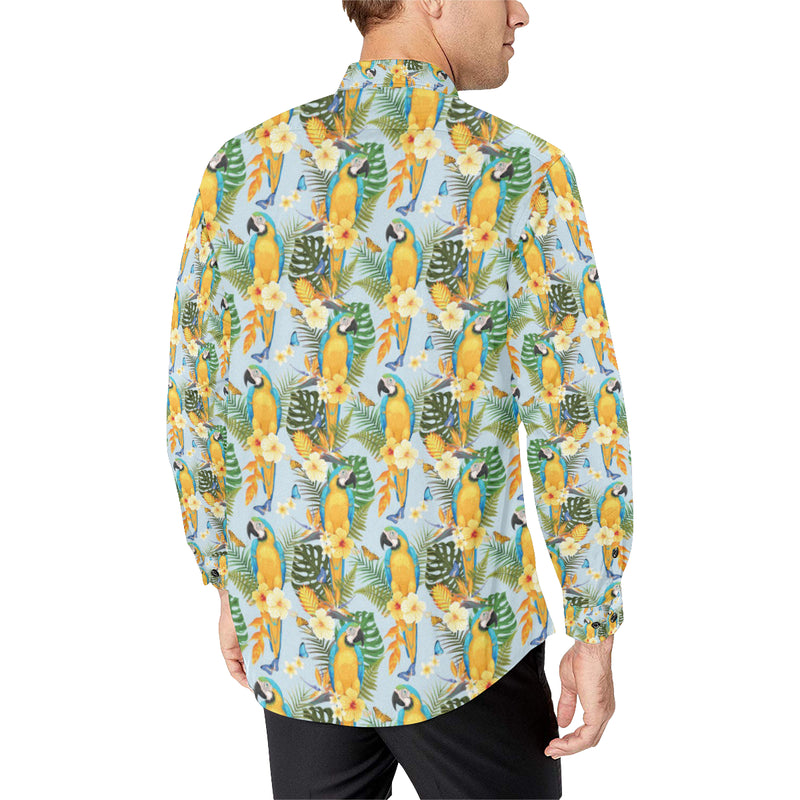 Parrot Pattern Print Design A04 Men's Long Sleeve Shirt