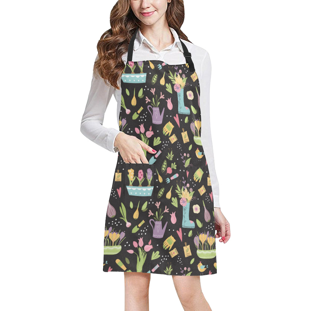 Gardening Pattern Print Design G03 Apron with Pocket