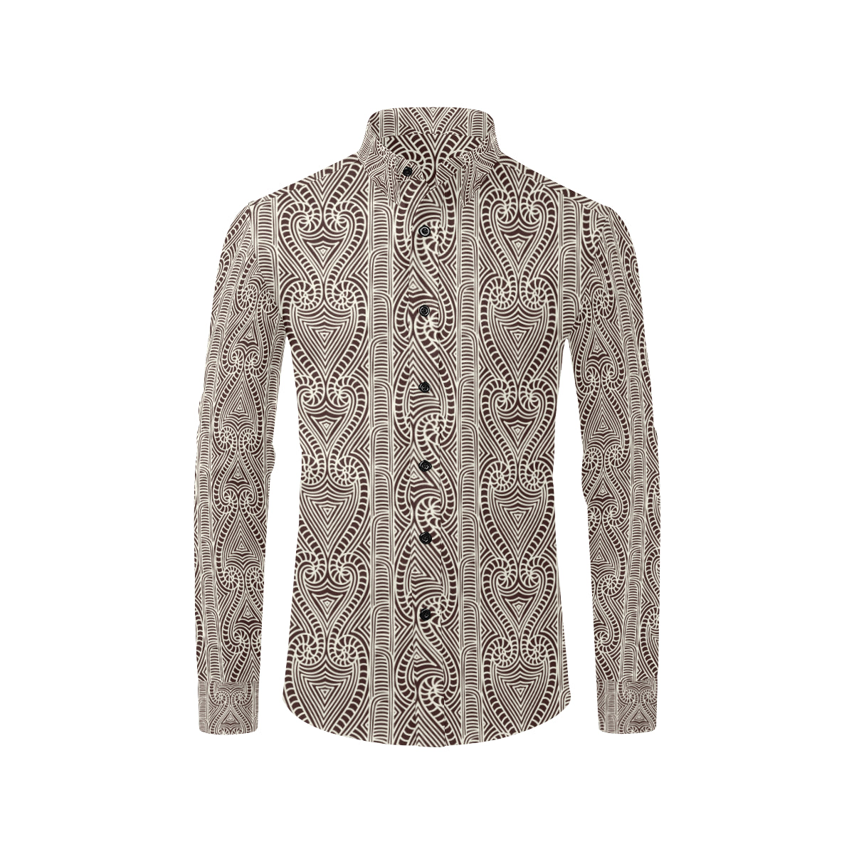 Maori Pattern Print Design 04 Men's Long Sleeve Shirt