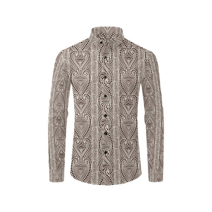 Maori Pattern Print Design 04 Men's Long Sleeve Shirt