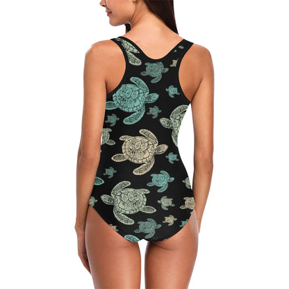 Sea Turtle Stamp Pattern Women Swimsuit