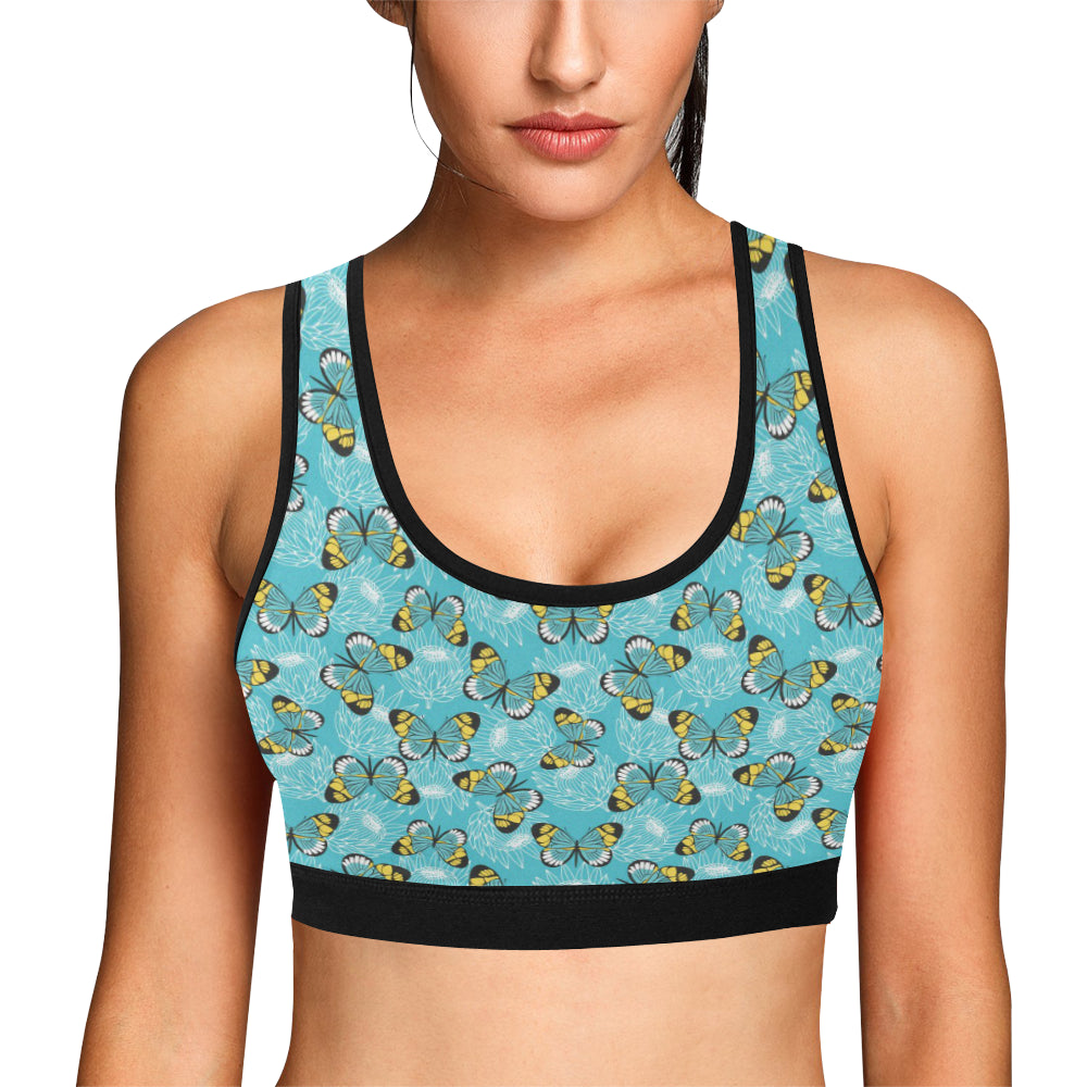 Butterfly Pattern Print Design 010 Sports Bra