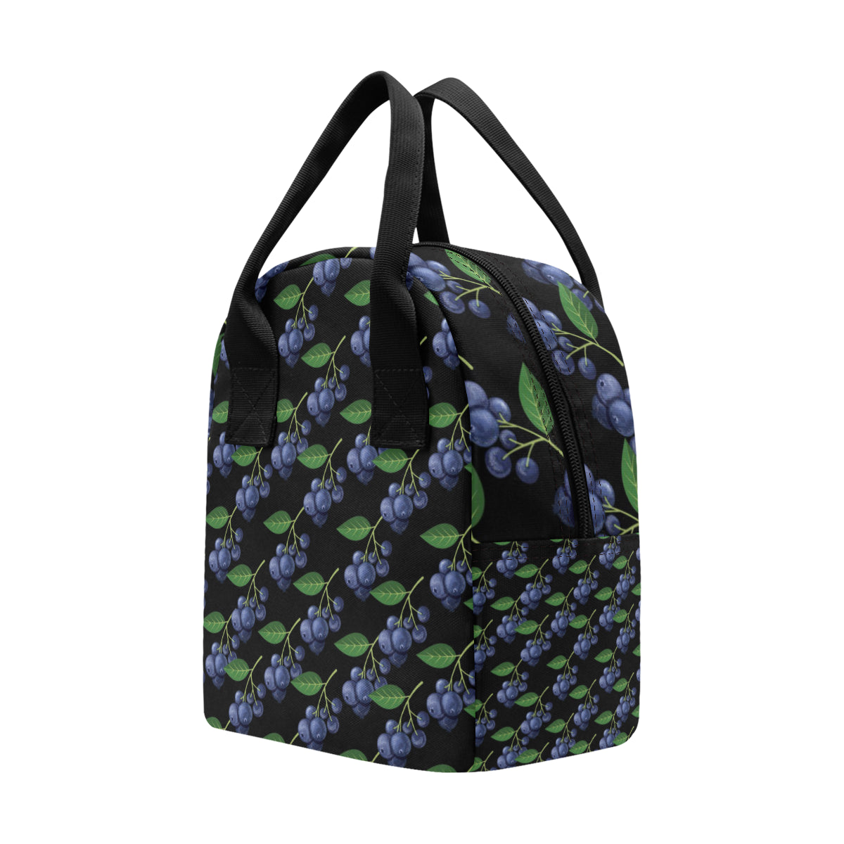 Blueberry Pattern Print Design BB01 Insulated Lunch Bag