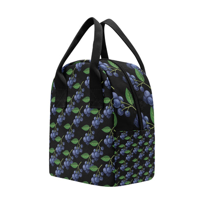 Blueberry Pattern Print Design BB01 Insulated Lunch Bag