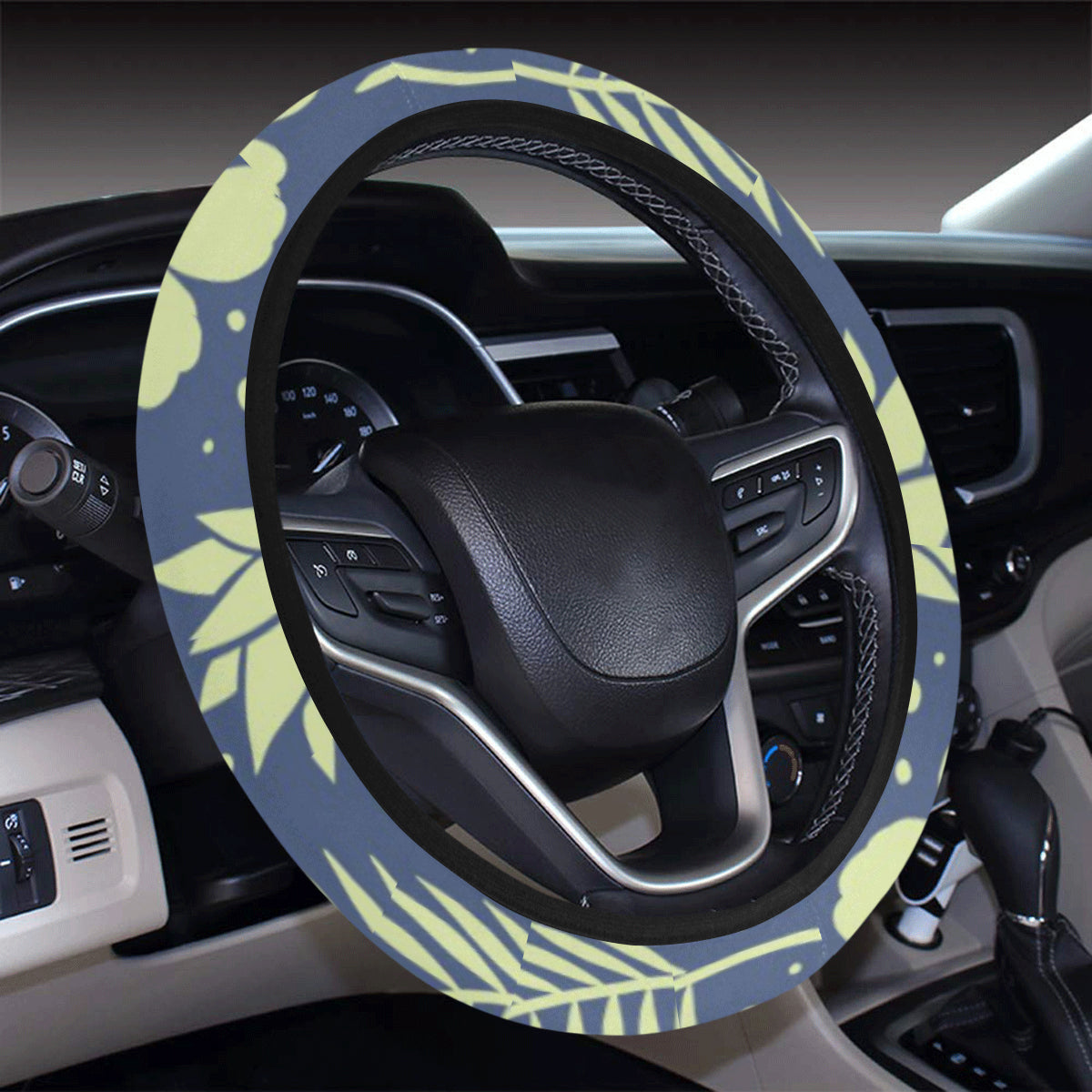 Pineapple Pattern Print Design PP07 Steering Wheel Cover with Elastic Edge