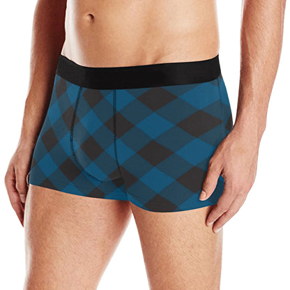 Plaid Blue Pattern Print Design A04 Men's Boxer Briefs