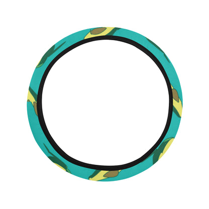 Avocado Pattern Print Design 03 Steering Wheel Cover with Elastic Edge