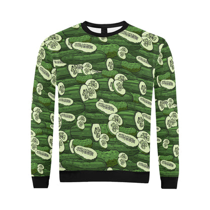 Cucumber Pattern Print Design CC01 Men Long Sleeve Sweatshirt