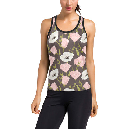 Anemone Pattern Print Design AM011 Women's Racerback Tank Top