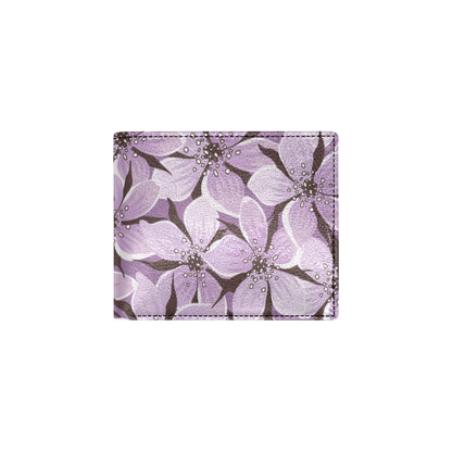 Lilac Pattern Print Design 01 Men's ID Card Wallet