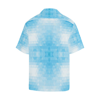 Geometric Blue Pattern Print Design 01 Men's Hawaiian Shirt