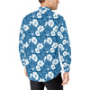 Hibiscus Pattern Print Design HB03 Men's Long Sleeve Shirt