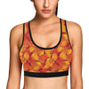 Elm Leave Autum Print Pattern Sports Bra