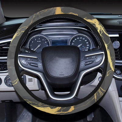 Marble Pattern Print Design 02 Steering Wheel Cover with Elastic Edge