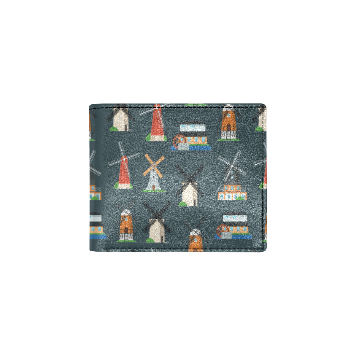 Windmill Pattern Print Design 04 Men's ID Card Wallet