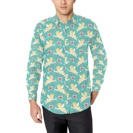 Cupid Pattern Print Design 01 Men's Long Sleeve Shirt