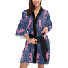 SeaHorse Pink Pattern Print Design 02 Women's Short Kimono