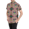 Peace Sign Pattern Print Design A03 Men's Short Sleeve Button Up Shirt