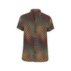 Snake Skin Colorful Print Men's Short Sleeve Button Up Shirt