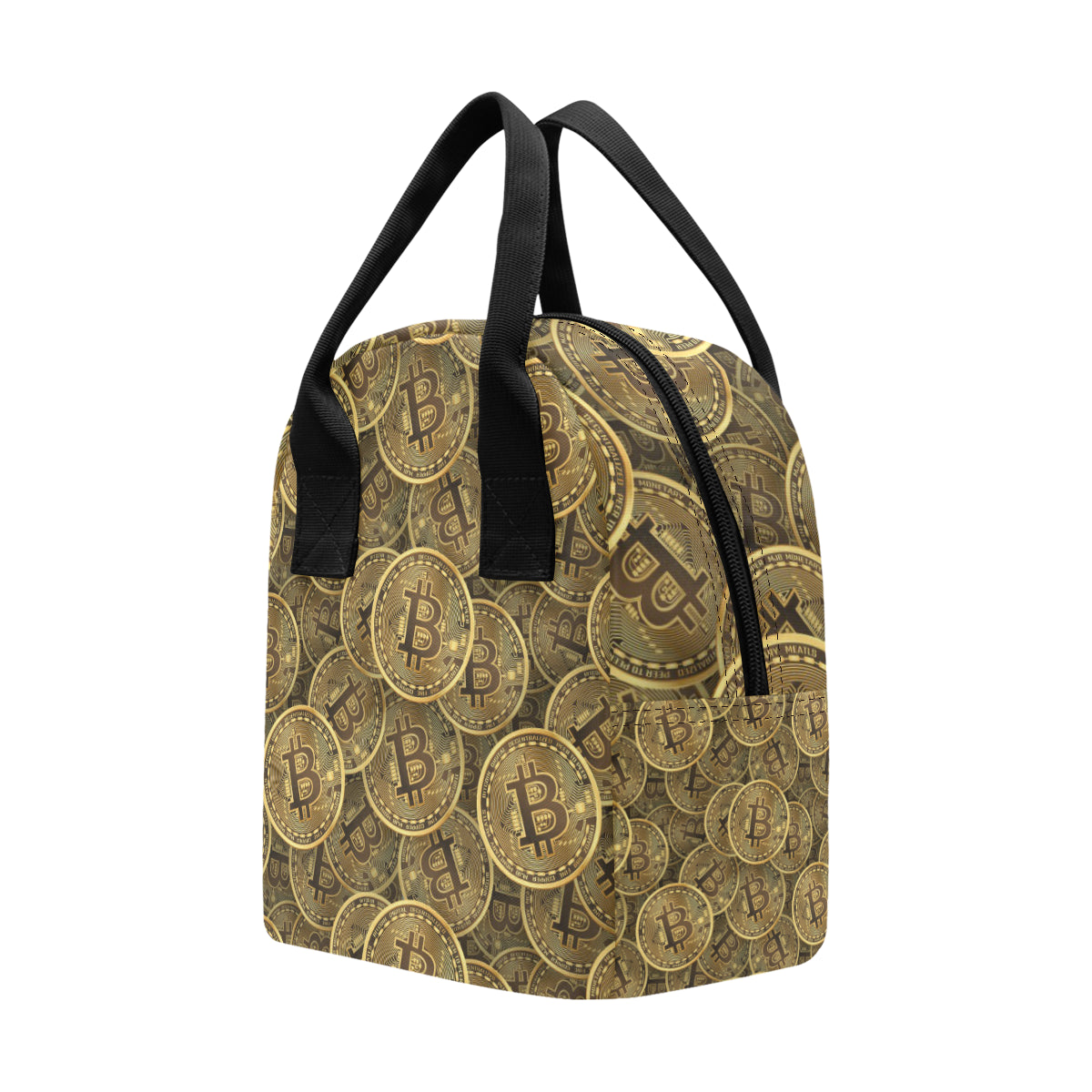 Bitcoin Pattern Print Design DO01 Insulated Lunch Bag