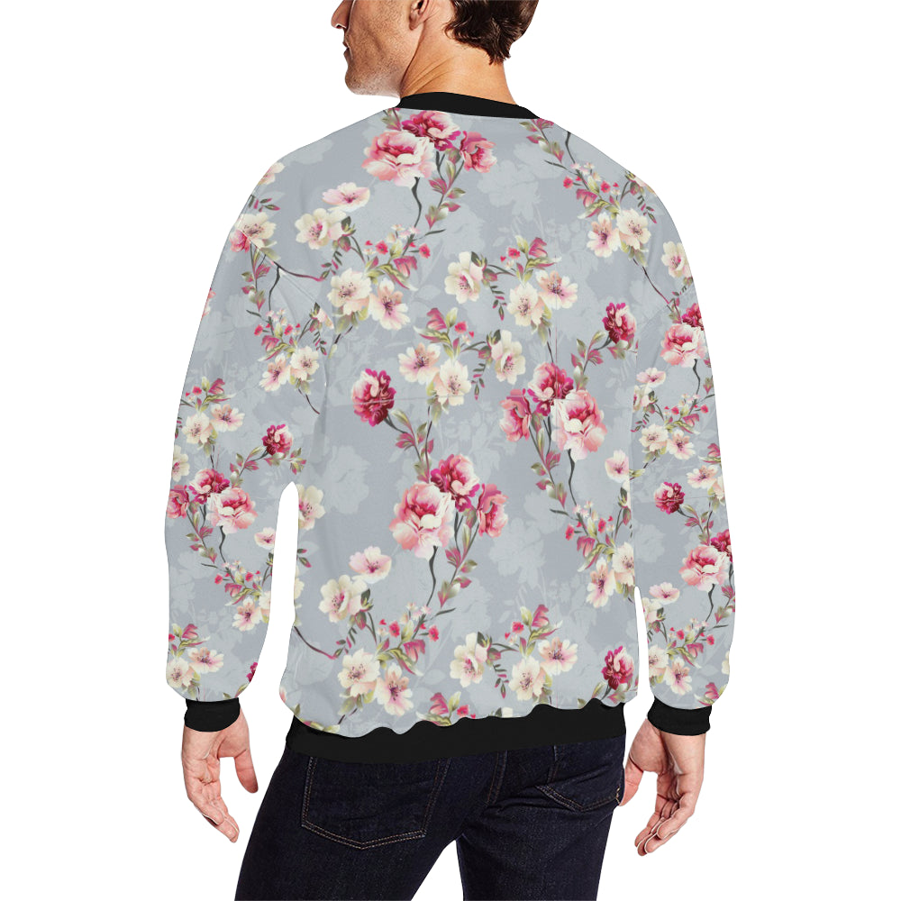 Summer Floral Pattern Print Design SF02 Men Long Sleeve Sweatshirt