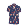 Nautical Pattern Print Design A03 Men's Short Sleeve Button Up Shirt