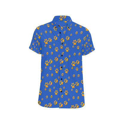 Paw Pattern Print Design A03 Men's Short Sleeve Button Up Shirt