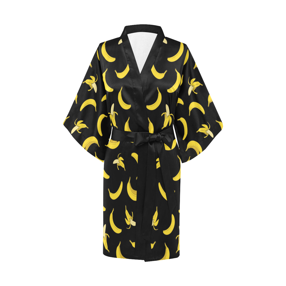 Banana Pattern Print Design BA05 Women's Short Kimono