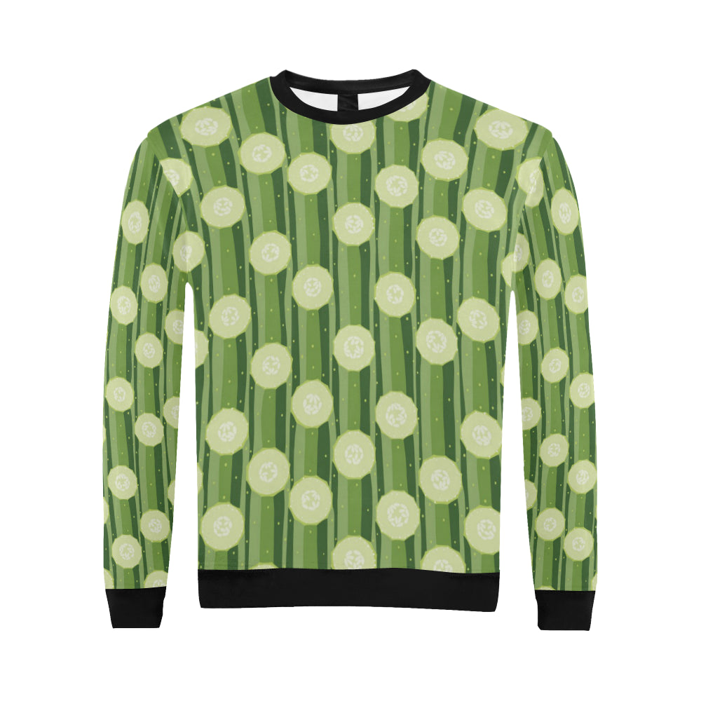 Cucumber Pattern Print Design CC03 Men Long Sleeve Sweatshirt