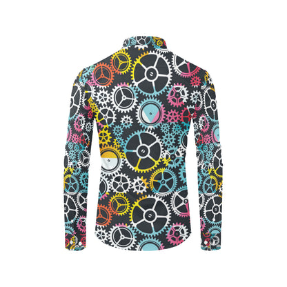 Mechanic Pattern Print Design 02 Men's Long Sleeve Shirt