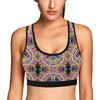 Peace Sign Pattern Print Design A03 Sports Bra