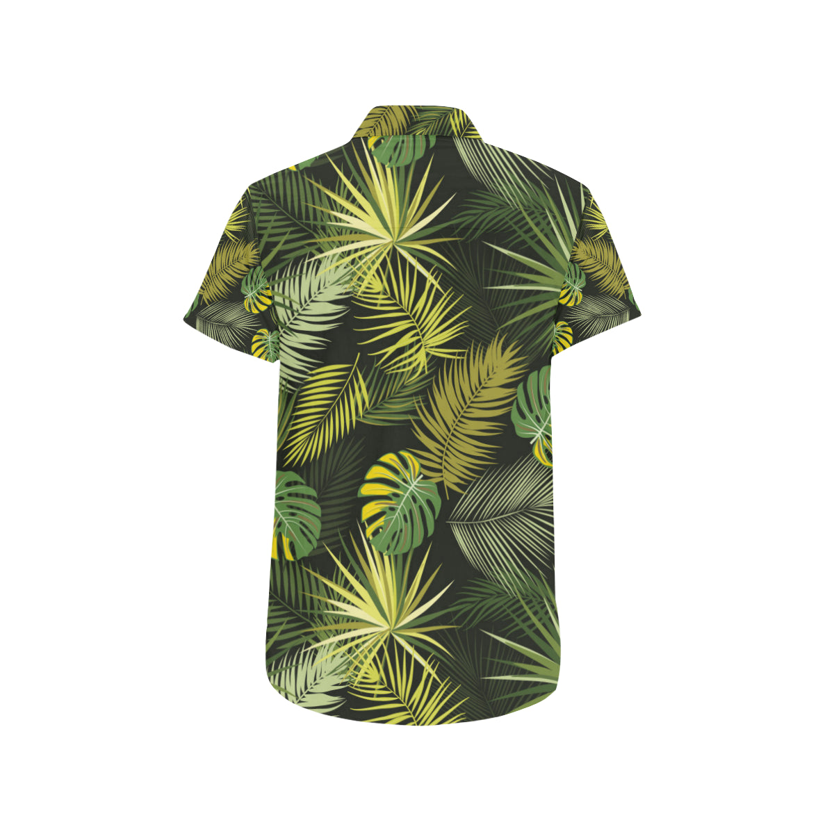 Palm Leaf Pattern Print Design A05 Men's Short Sleeve Button Up Shirt