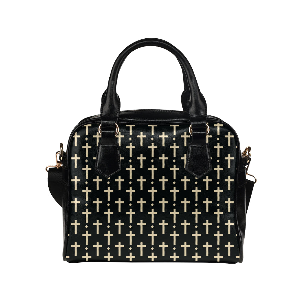 Cross Pattern Print Design 03 Shoulder Handbag