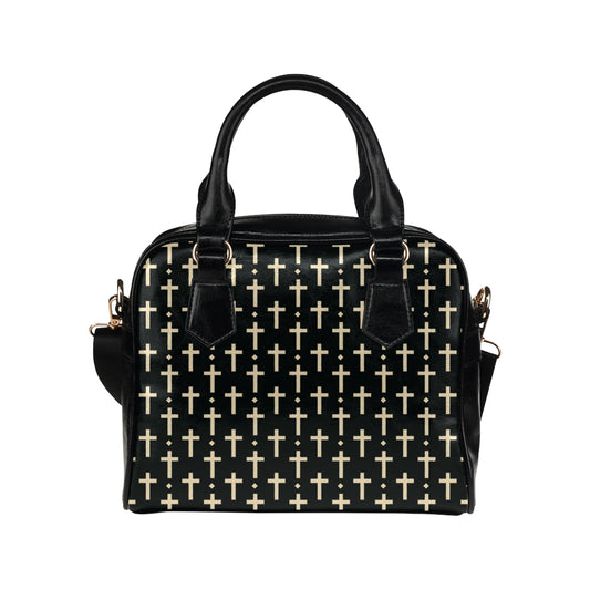 Cross Pattern Print Design 03 Shoulder Handbag