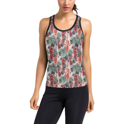 Grape Pattern Print Design GP01 Women's Racerback Tank Top
