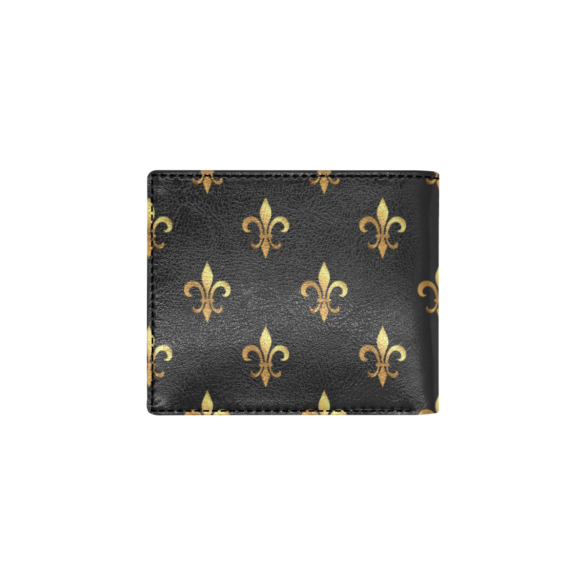 Fleur De Lis Gold Pattern Print Design 03 Men's ID Card Wallet
