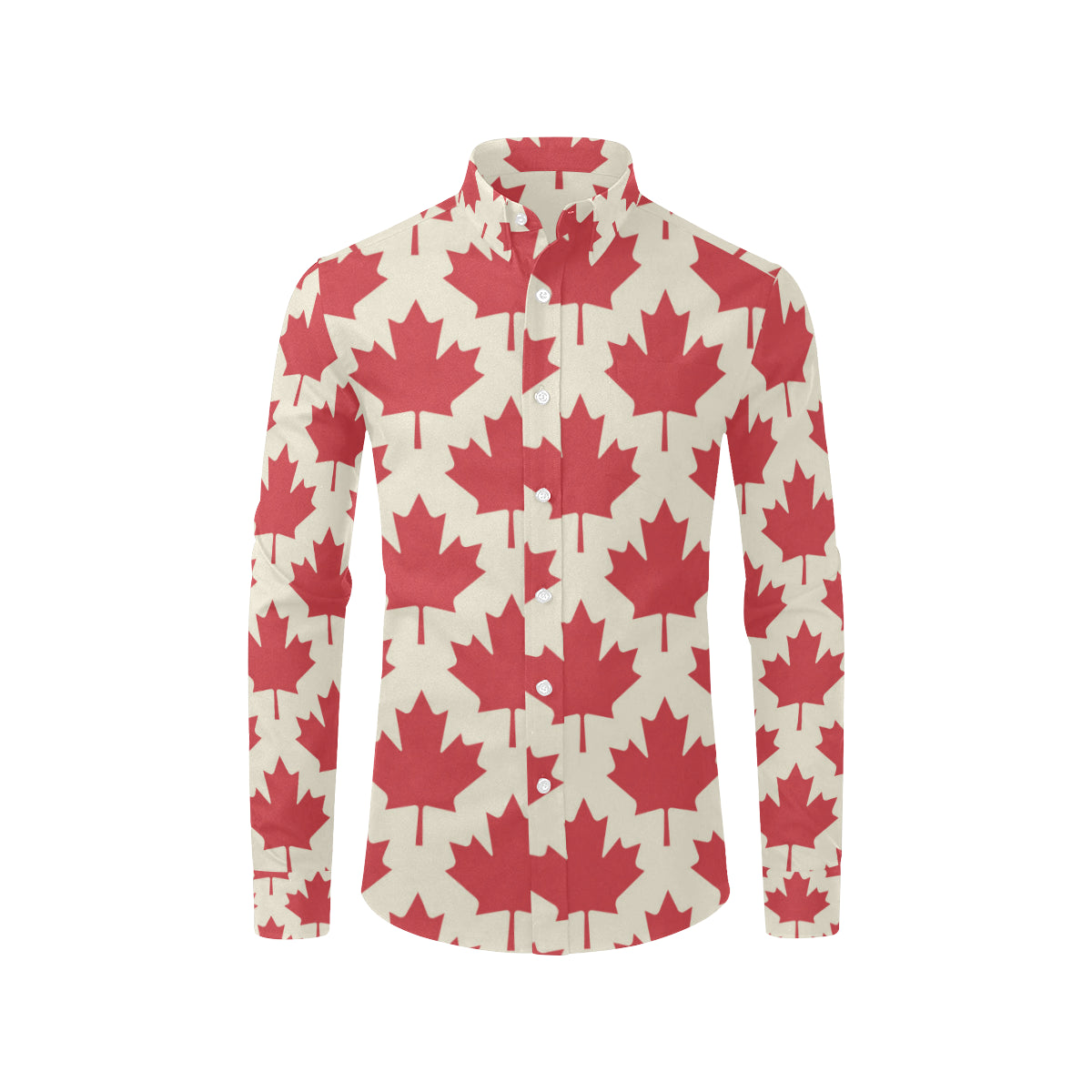 Maple Leaf Pattern Print Design 03 Men's Long Sleeve Shirt